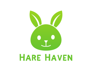 Green Eco Rabbit logo design