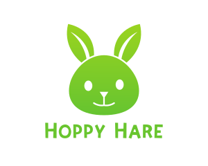 Green Eco Rabbit logo design