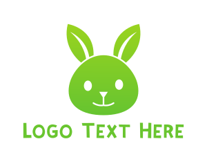 Easter Bunny - Green Eco Rabbit logo design