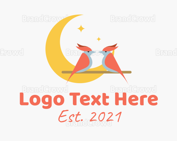 Night Woodpecker Birds Logo