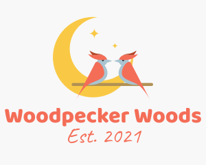 Woodpecker - Night Woodpecker Birds logo design