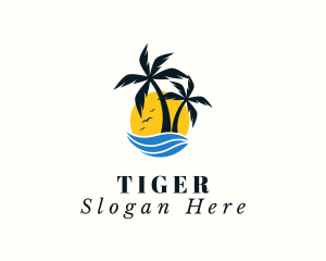 Aqua Tropical Island Logo