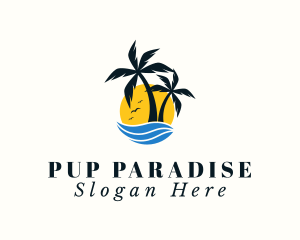 Aqua Tropical Island logo design