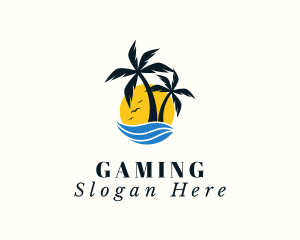 Vlog - Aqua Tropical Island logo design