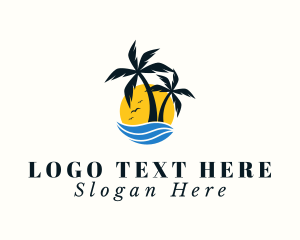 Aqua Tropical Island Logo