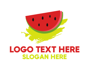 Seed - Watermelon Fruit Brushstroke logo design