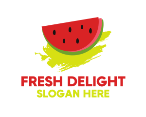Fruit Salad - Watermelon Fruit Brushstroke logo design