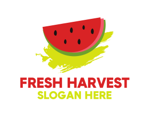 Fruit - Watermelon Fruit Brushstroke logo design