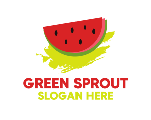 Seed - Watermelon Fruit Brushstroke logo design