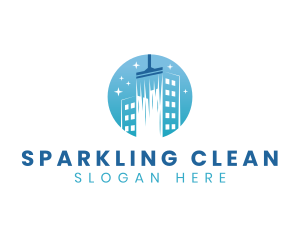 Cleaner - Building Squeegee Cleaner logo design