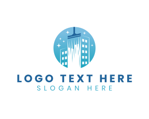Cleaner - Building Squeegee Cleaner logo design