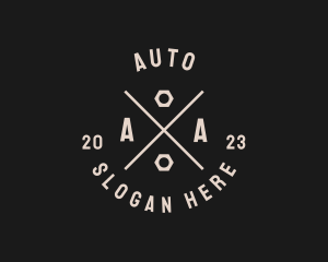 Auto Mechanic Hipster logo design