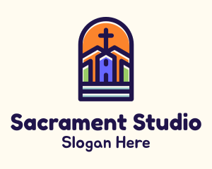 Sacrament - Chapel Cross Arch logo design