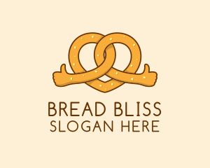 Baguette - Pretzel Bread Hands logo design