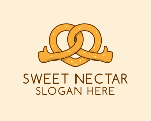 Pretzel Bread Hands  logo design