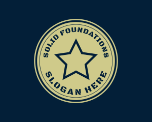 Shield - Military Star Badge logo design