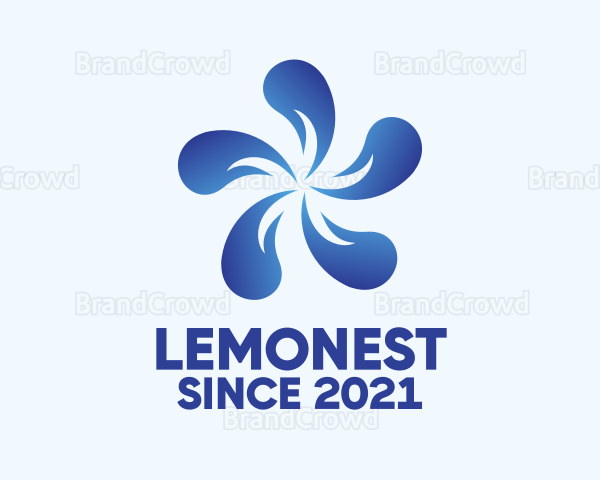 Blue Flower Petal Logo