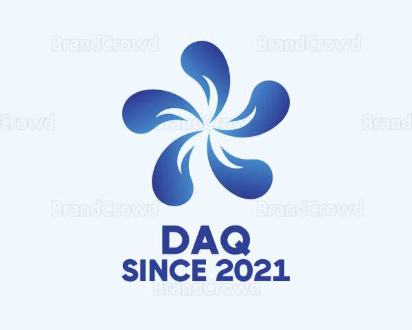 Blue Flower Petal Logo