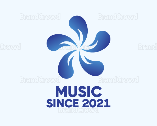 Blue Flower Petal Logo