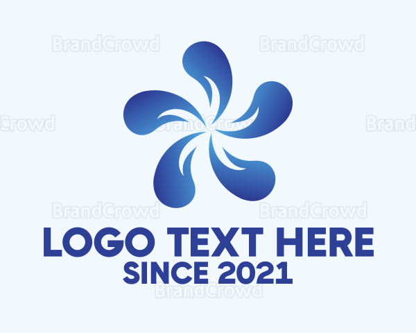 Blue Flower Petal Logo