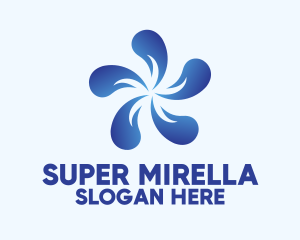 Blue Flower Petal Logo