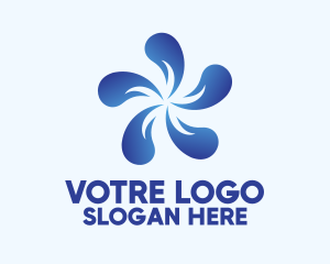 Blue Flower Petal Logo