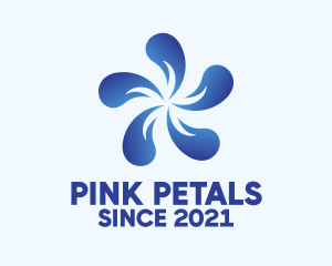 Blue Flower Petal logo design