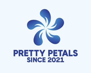 Blue Flower Petal logo design