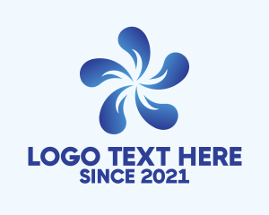 Season - Blue Flower Petal logo design
