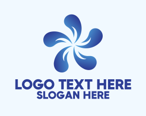 Blue Flower Petal Logo