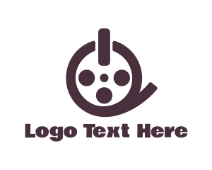 Movie - Film Reel Button logo design