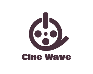 Film - Film Reel Button logo design