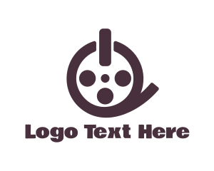 Black And White - Film Reel Button logo design