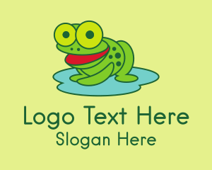 Toad - Happy Pond Frog logo design