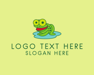 Character - Happy Pond Frog logo design