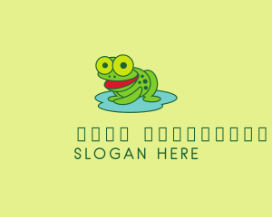 Green Eye - Happy Pond Frog logo design