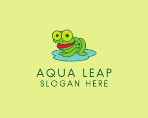 Happy Pond Frog  logo design