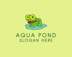 Pond - Happy Pond Frog logo design