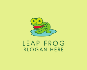 Frog - Happy Pond Frog logo design