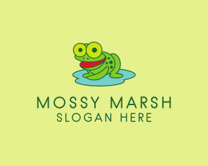 Swamp - Happy Pond Frog logo design