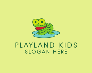 Happy Pond Frog  logo design