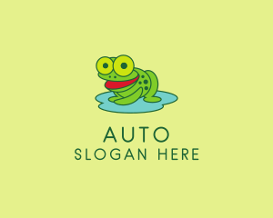 Swamp - Happy Pond Frog logo design