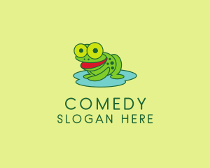 Animal - Happy Pond Frog logo design