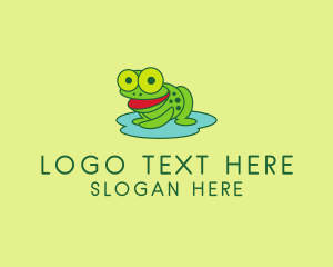 Kids - Happy Pond Frog logo design
