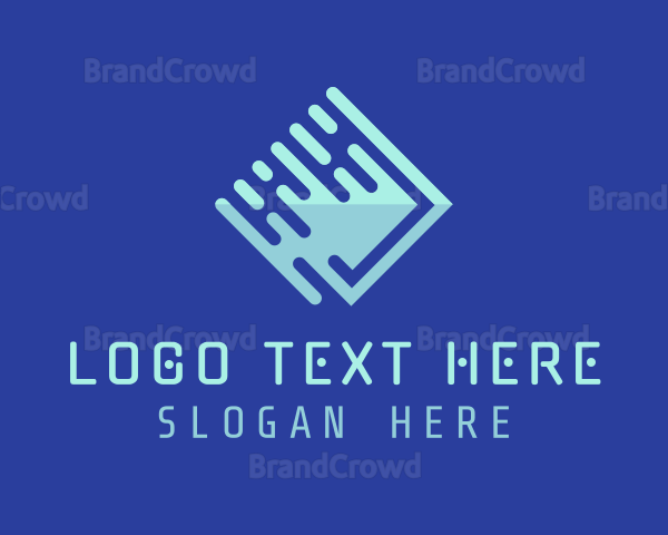 Blue Futuristic Technology Logo