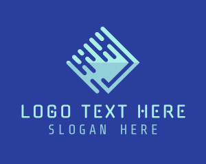 Blue - Blue Futuristic Technology logo design