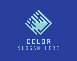 Blue Futuristic Technology logo design