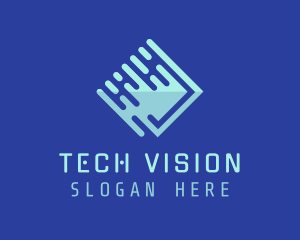 Futuristic - Blue Futuristic Technology logo design
