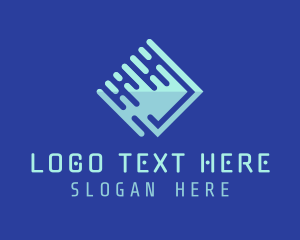 Telecommunication - Blue Futuristic Technology logo design