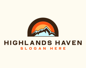 Highlands - Rustic Travel Mountain logo design